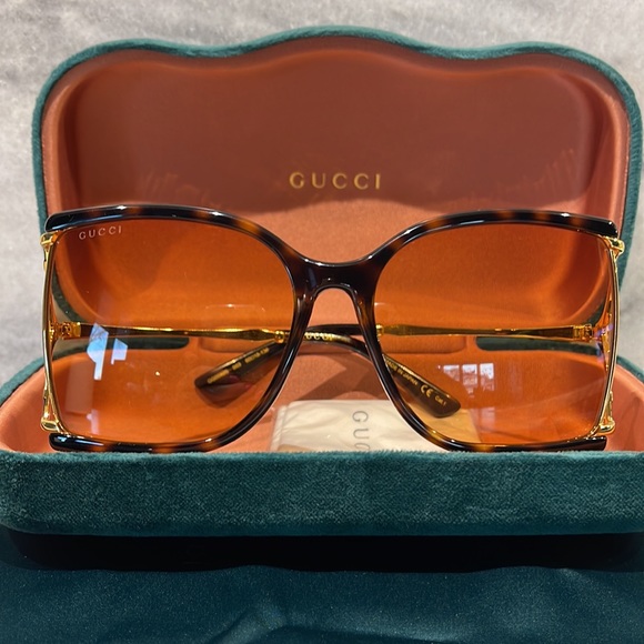NWT Gucci GG0592S - 003 Havana Sunglasses - Picture 5 of 6